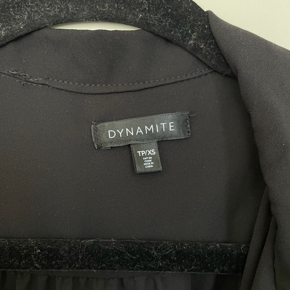 Dynamite Tie Up Long Sleeve Black Dress - Picture 3 of 3